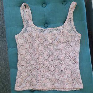 Nicola Pink Floral Lacey Stretch Camisole Tank
